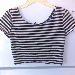 Striped Crop top Tshirt Material